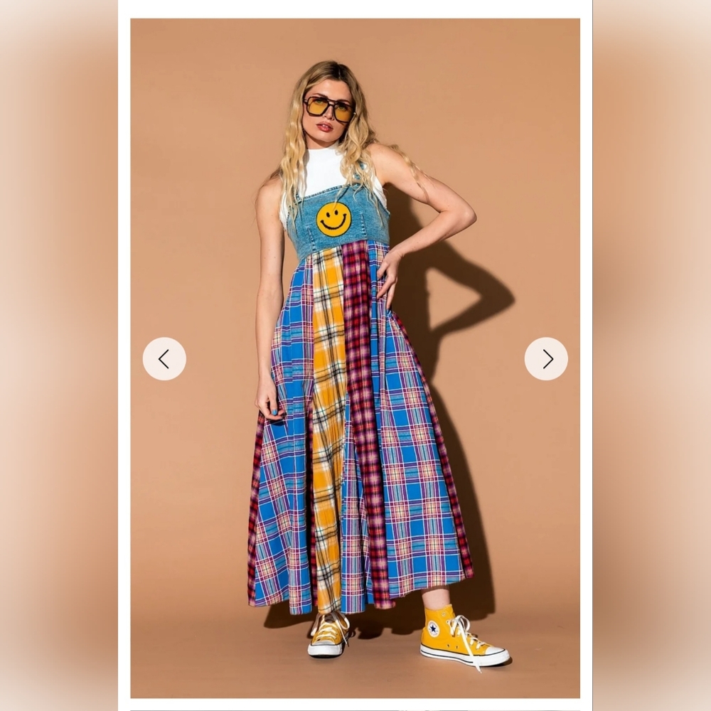 NWT XL Dressed in LaLa Walking on Sunshine Overall Dress